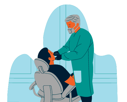 illustration of a dentist and a patient